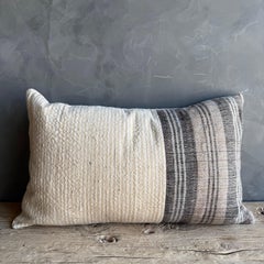 Vintage Türkisch Hanf Teppich Kissen 18" x 28" mit Dauneneinsatz