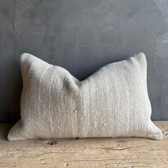 Vintage Türkisch Hanf Teppich Kissen 18" x 28" mit Dauneneinsatz