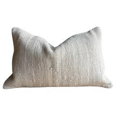 Vintage Türkisch Hanf Teppich Kissen 18" x 28" mit Dauneneinsatz