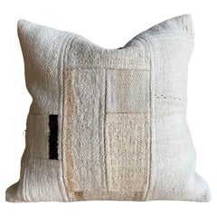 Coussin vintage en chanvre 21" x 21" avec insert de duvet
