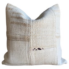 Almohada Alfombra Vintage Turca de Cáñamo 21" x 21" con Inserto de Plumón