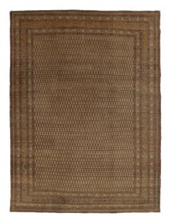 Türkischer Hereke-Teppich im Vintage-Stil mit klassischem geometrischem Muster in Braun – Teppiche & Kelims