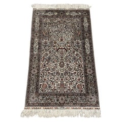 Vintage Turkish Hereke Silk Prayer Rug, Paradise Birds, 1970s, 4'1" × 2'6- 1N128