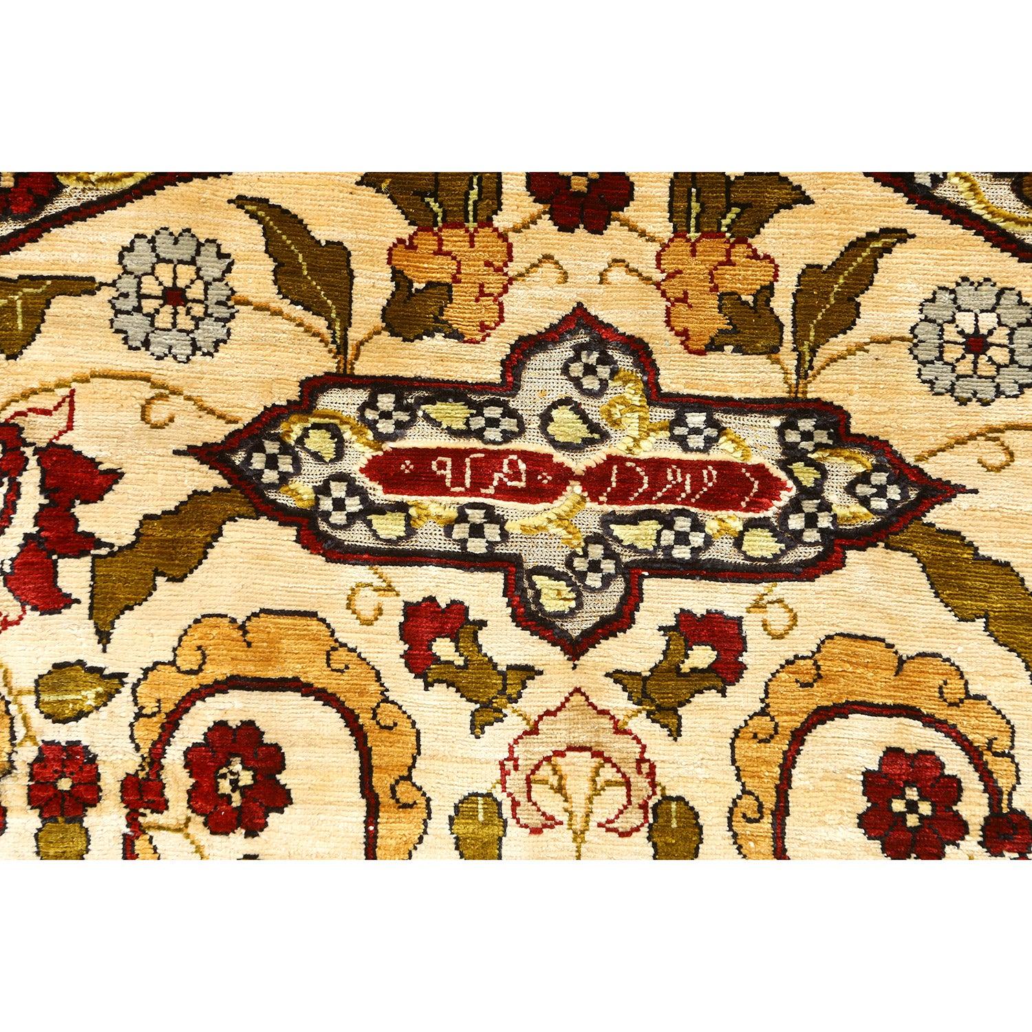 Alfombra Herekeh Turca Vintage de Seda Pura - Tamaño: 5'0x3'5 Turco en venta