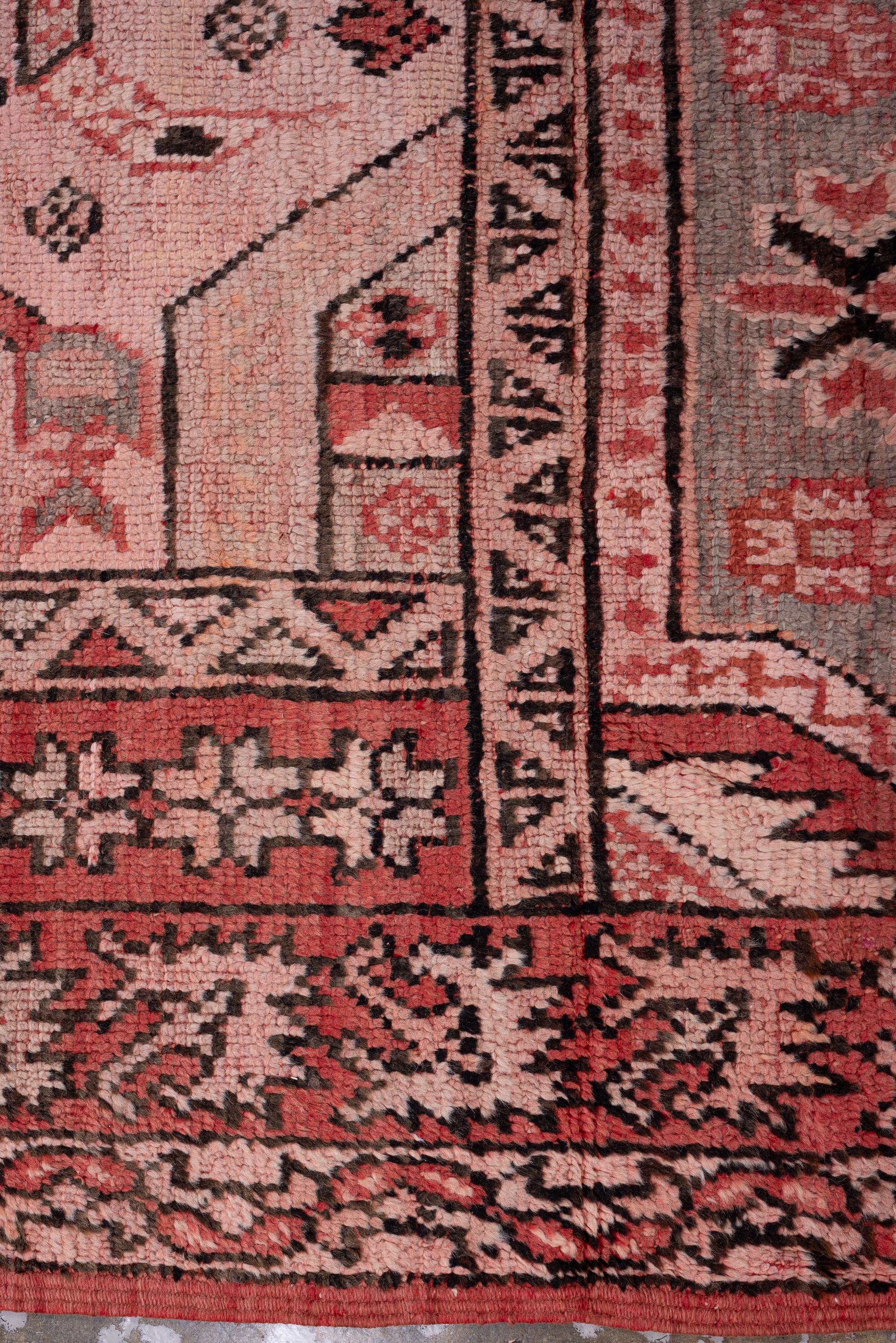 20th Century Vintage Turkish Influence Moroccan Rug with Red Background For Sale
