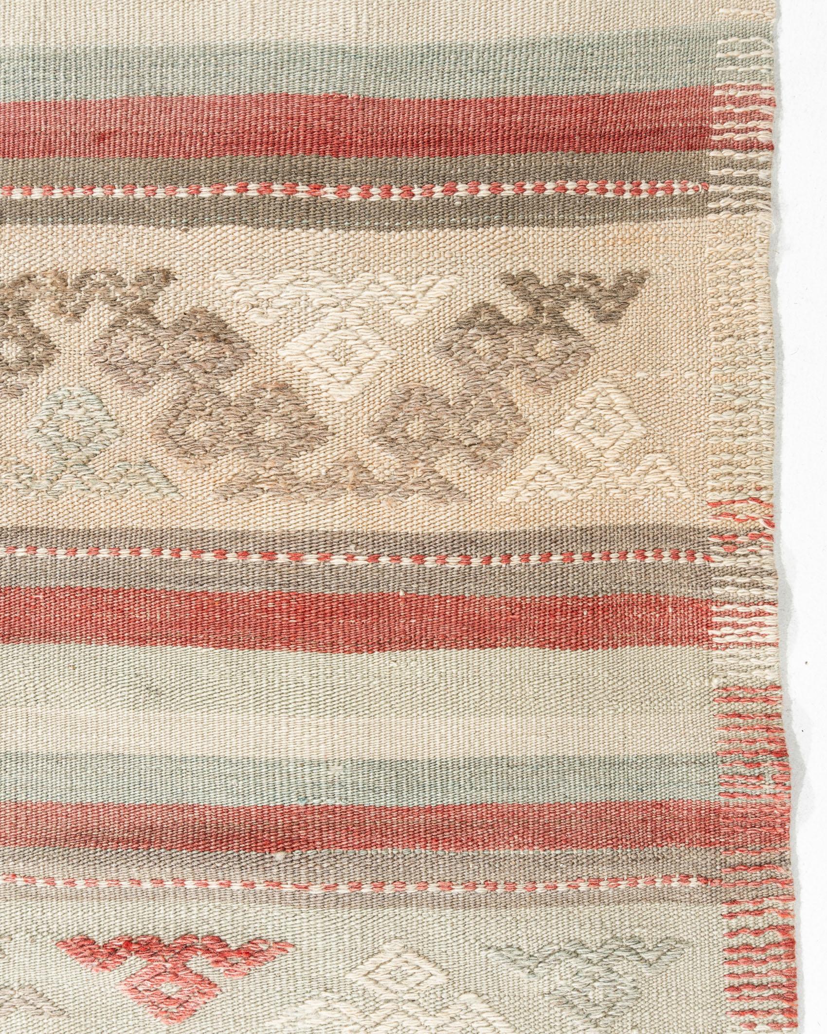 Türkischer Jajim-Teppich im Vintage-Stil 5' x 8'3 im Angebot 5