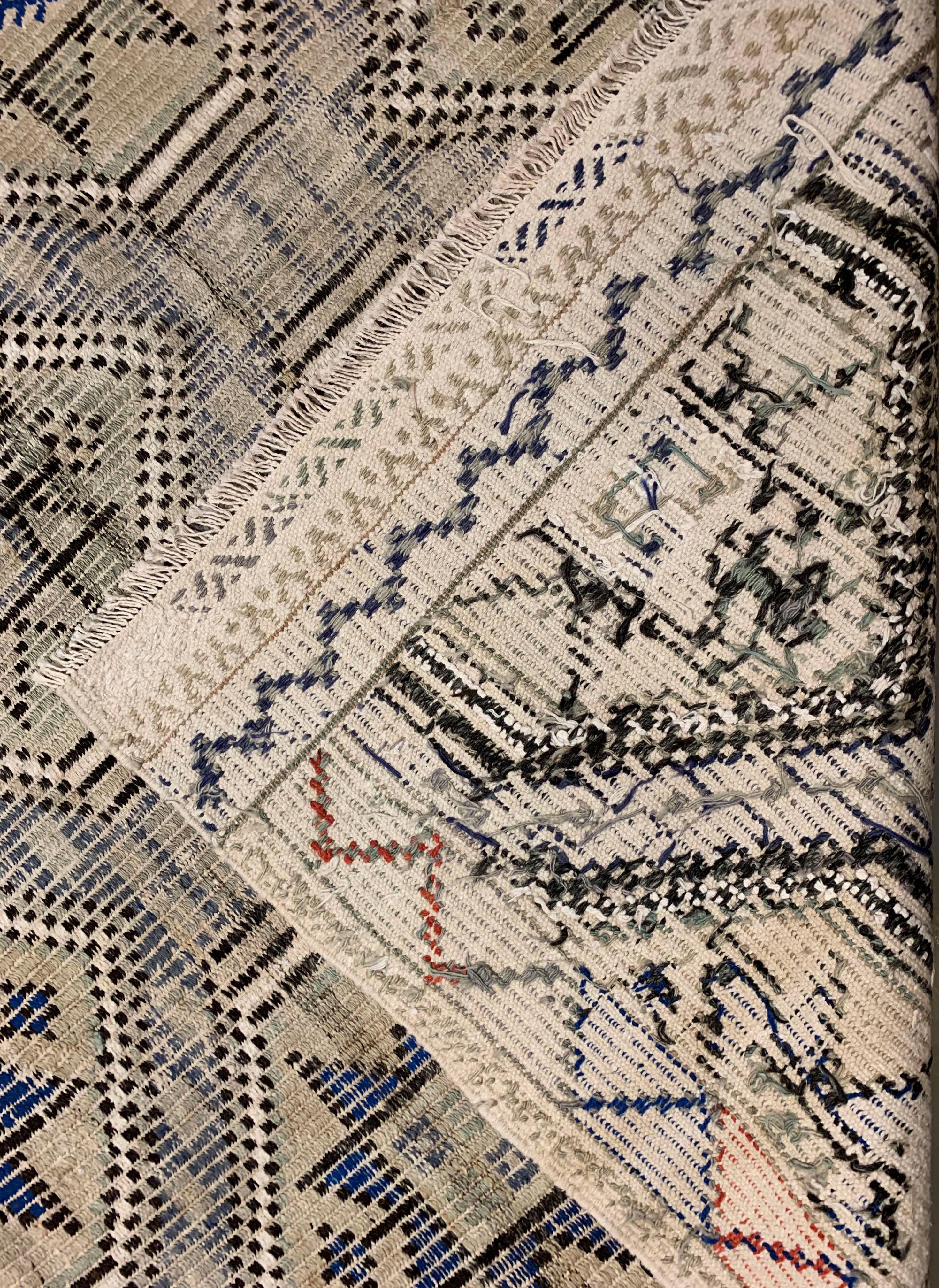 Vintage Turkish Jajim Flat-Weave Rug 6'4 x 10'5. With this style of Jajim weaving different colored threads are woven between the warp and wefts The Jajim (cecim) technique is followed in Turkey, Persia and the Caucasus and consists of a plain weave