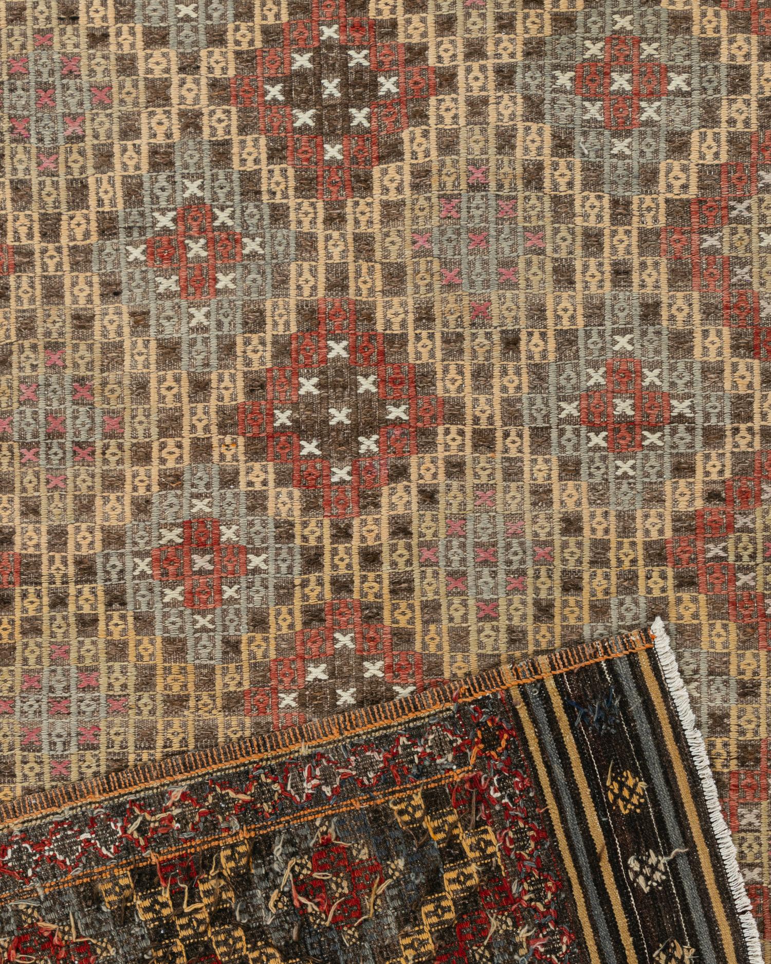 Türkischer Jajim Flachgewebe-Teppich aus Jajim  5'2 x 9'7 (Handgewebt) im Angebot