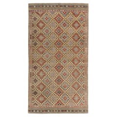 Tapis turc vintage Jajim à tissage plat  5'2 x 9'7