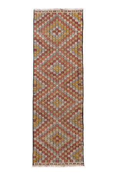 Vintage Turkish Jijim Runner with Mosaic Medallion Design