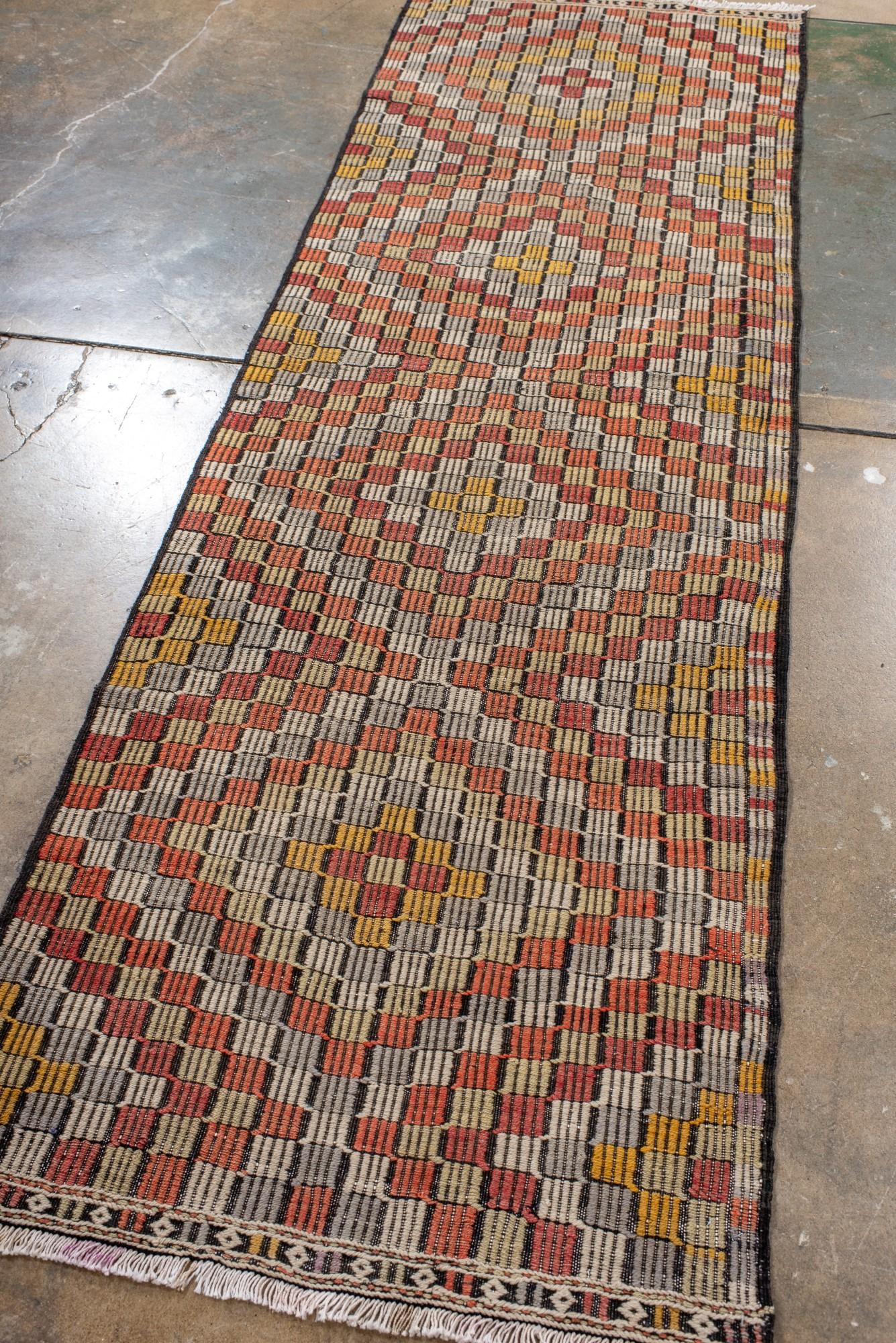 Turco Runner turco d'epoca con medaglione a mosaico in vendita