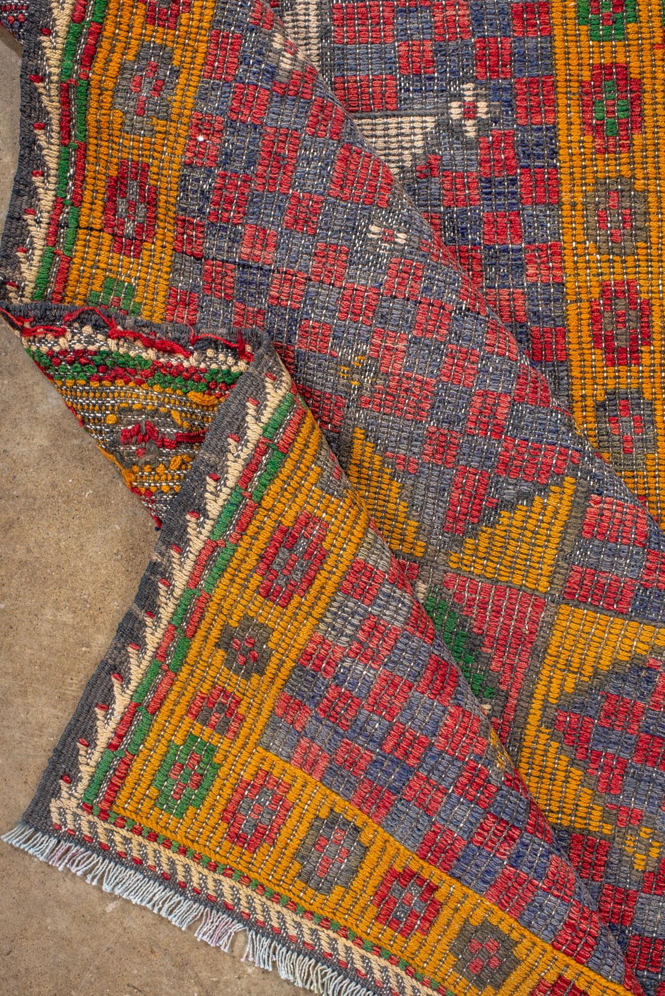 Vintage Turkish Jijim Runner with Star Medallions in Blue For Sale 2