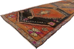 Vintage Turkish Kars Gallery Rug with Mid-Century Modern Style