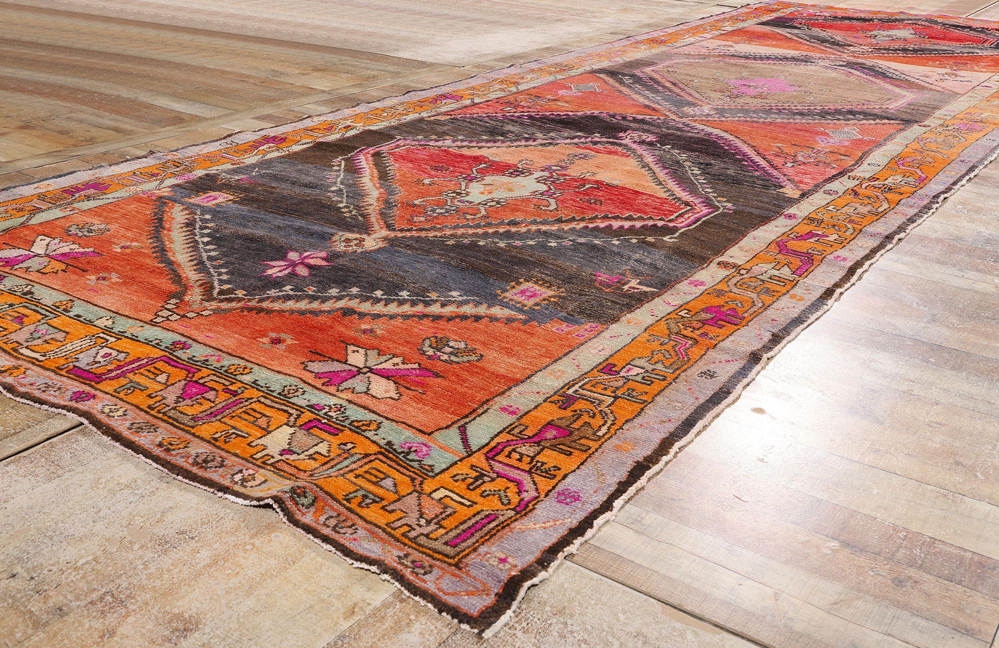 20th Century 1950's Turkish Kars Carpet with Mid-Century Modern Style For Sale