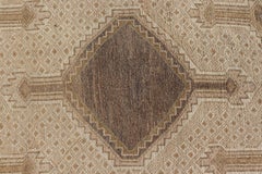 Vintage Turkish Kars Gallery Runner in Warm Taupe, Sand, and Soft Brown