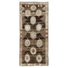 Vintage By Kars Gallery Runner with Soft Cream and Brown 6'8 x 14'10