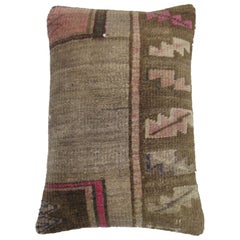 Vintage Turkish Kars Lumbar Rug Pillow