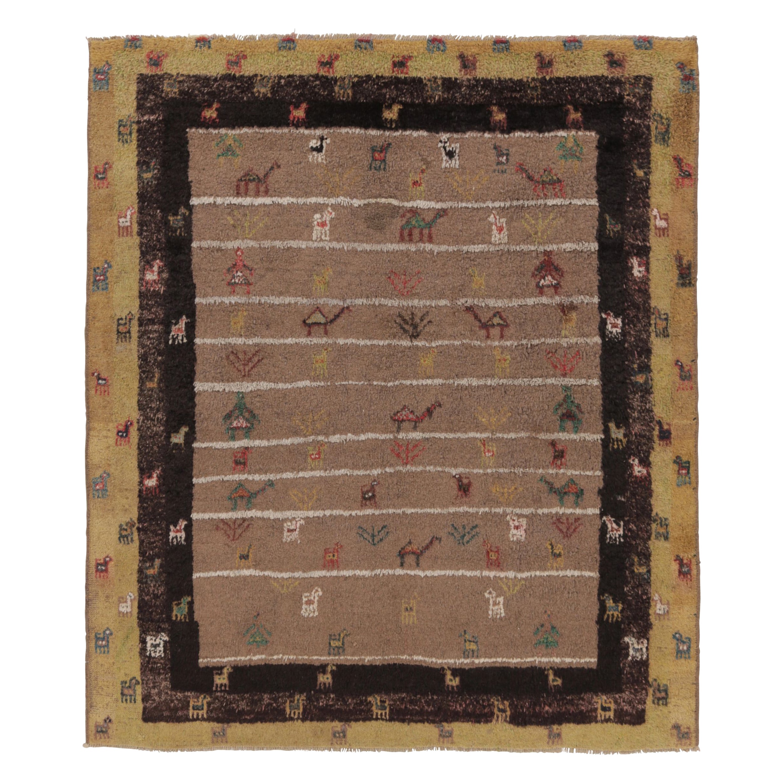 Vintage Turkish Kars Pictorial Rug with Tribal Animal Motifs - Rug 
Kilim For Sale