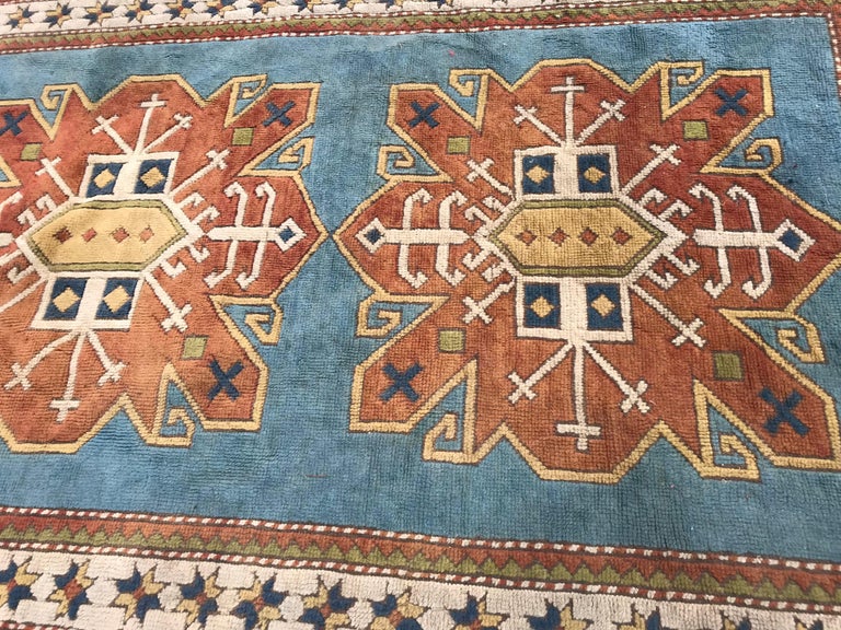 Vintage Turkish Kars Rug, Anatolian Rugs Kazak Design Carpet, Turkey