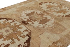 Vintage Turkish Kars Rug in Beige-Brown with Geometric Medallions  Rug & Kilim
