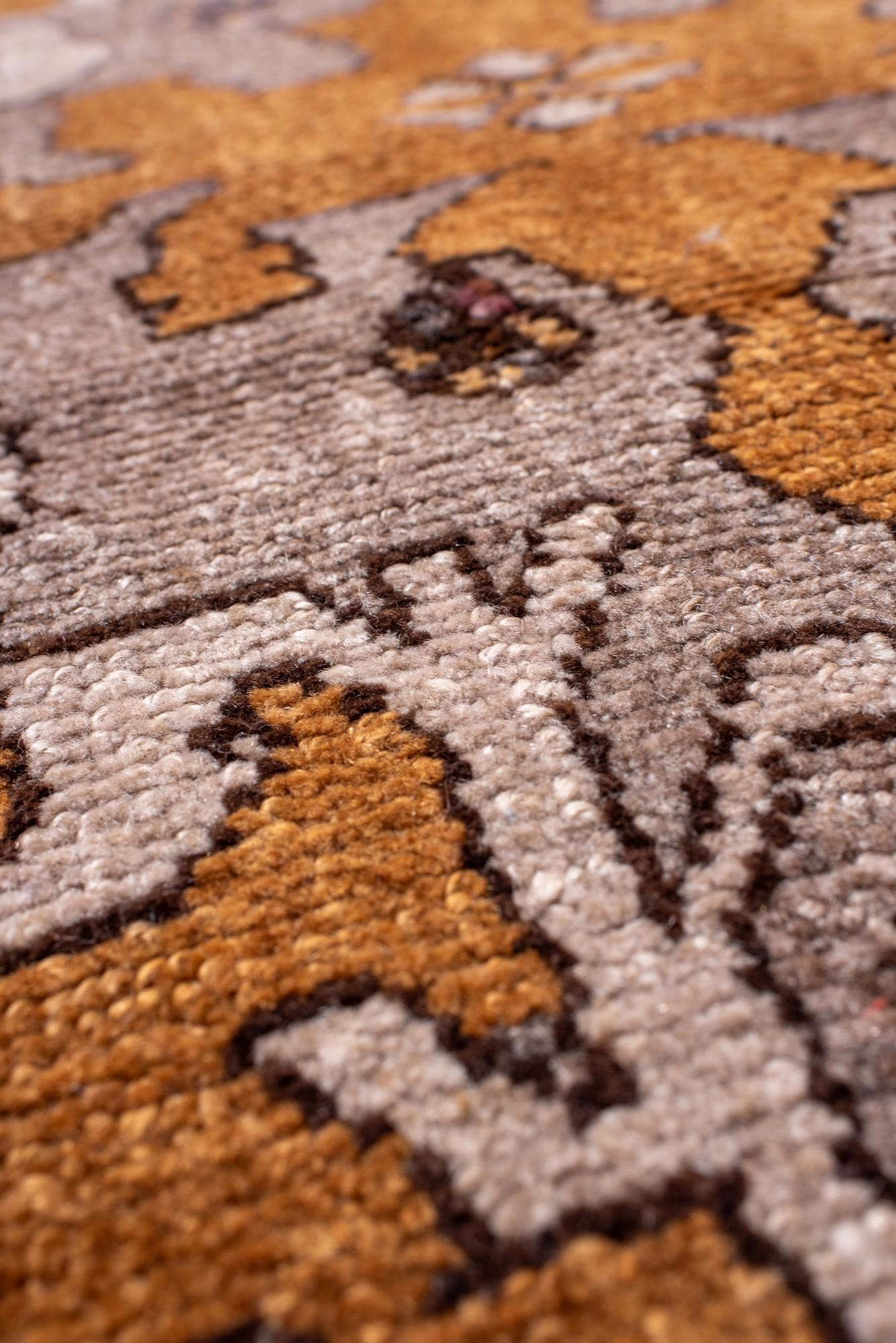 20th Century Vintage Turkish Kars Rug in Charcoal and Rust For Sale