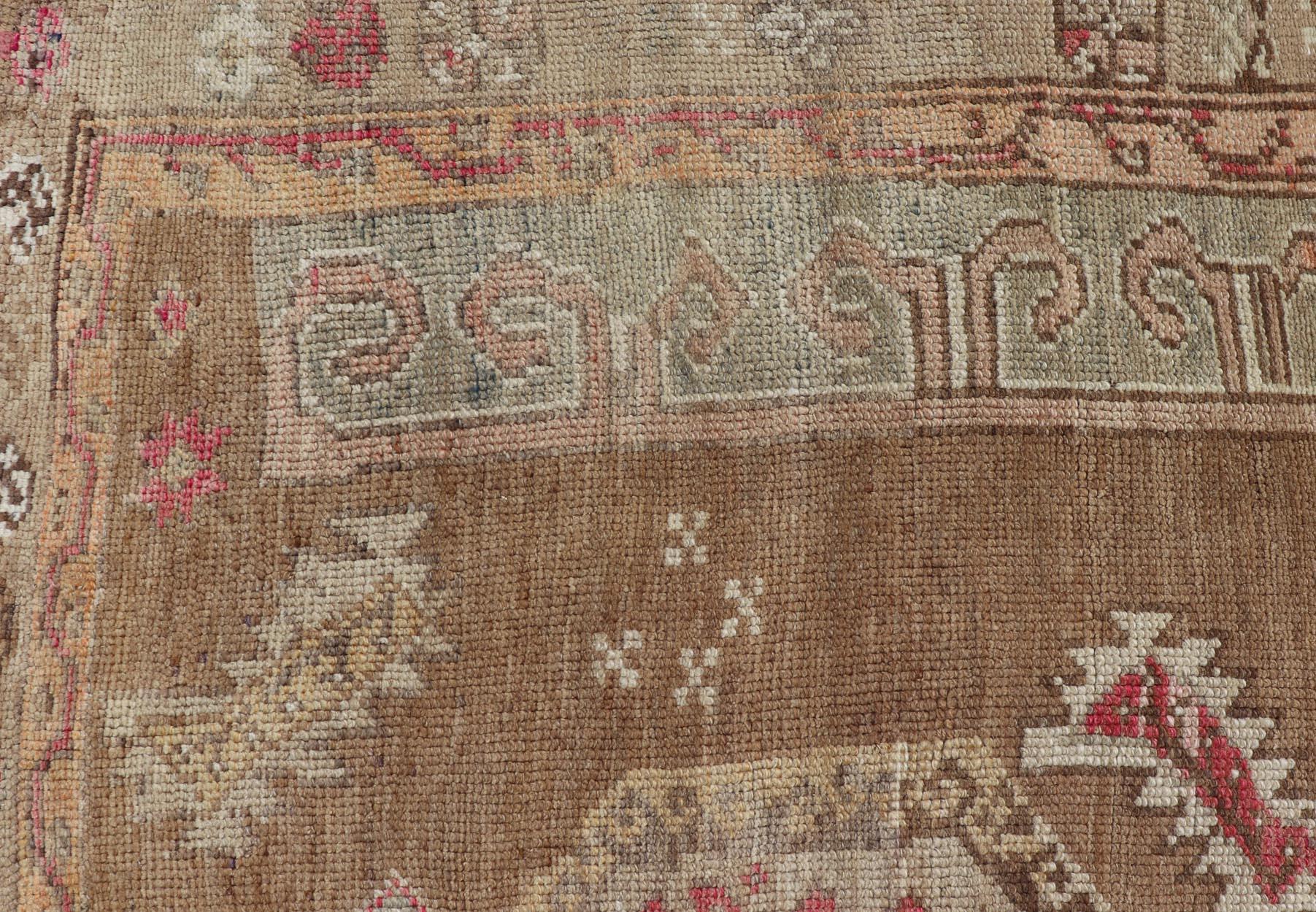 Hand-Knotted Vintage Turkish Kars Rug With Earthy Browns and Vibrant Reds 6'0 x 12'9 For Sale