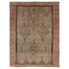 Türkischer Kars-Teppich im Vintage-Stil mit Medaillons in Erd- und Rosatönen 6'9"X9'4"