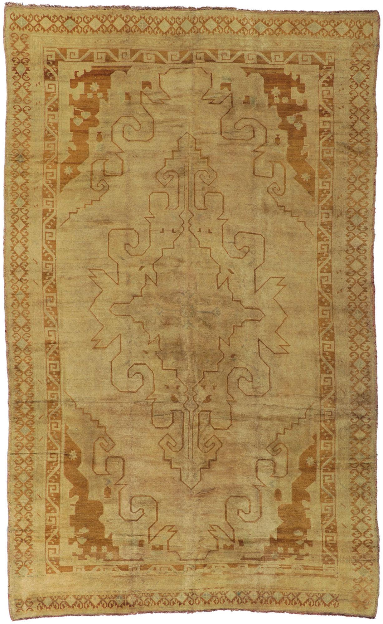 Türkischer Vintage-Kars-Teppich im Mid-Century-Modern-Stil, Vintage im Angebot