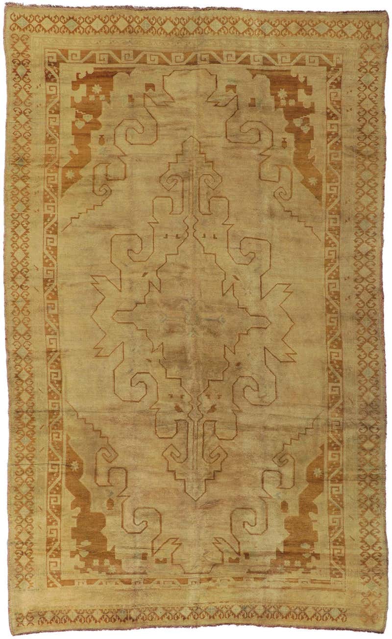 Antique Turkish Kars Oushak Rug with Mid-Century Modern Style For Sale ...