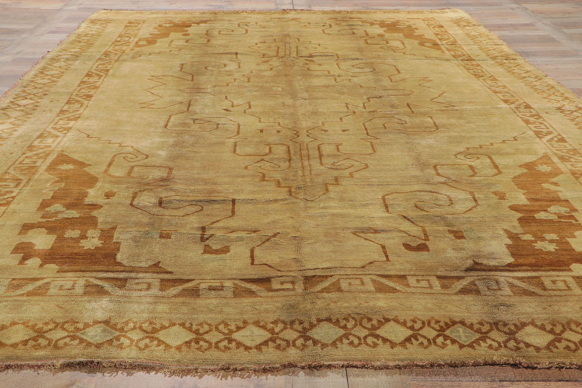 Vintage Turkish Kars Rug with Mid-Century Modern Style For Sale 3