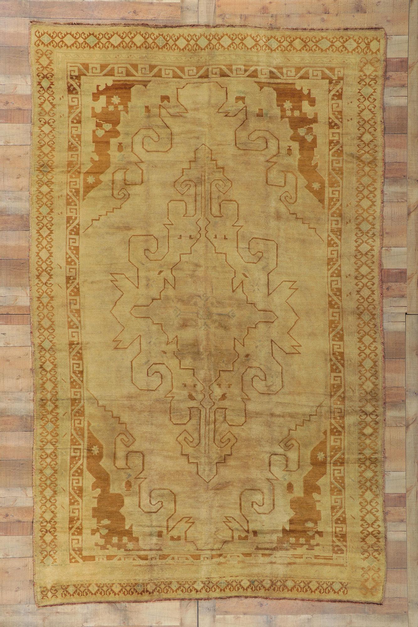 Türkischer Vintage-Kars-Teppich im Mid-Century-Modern-Stil, Vintage im Angebot 4