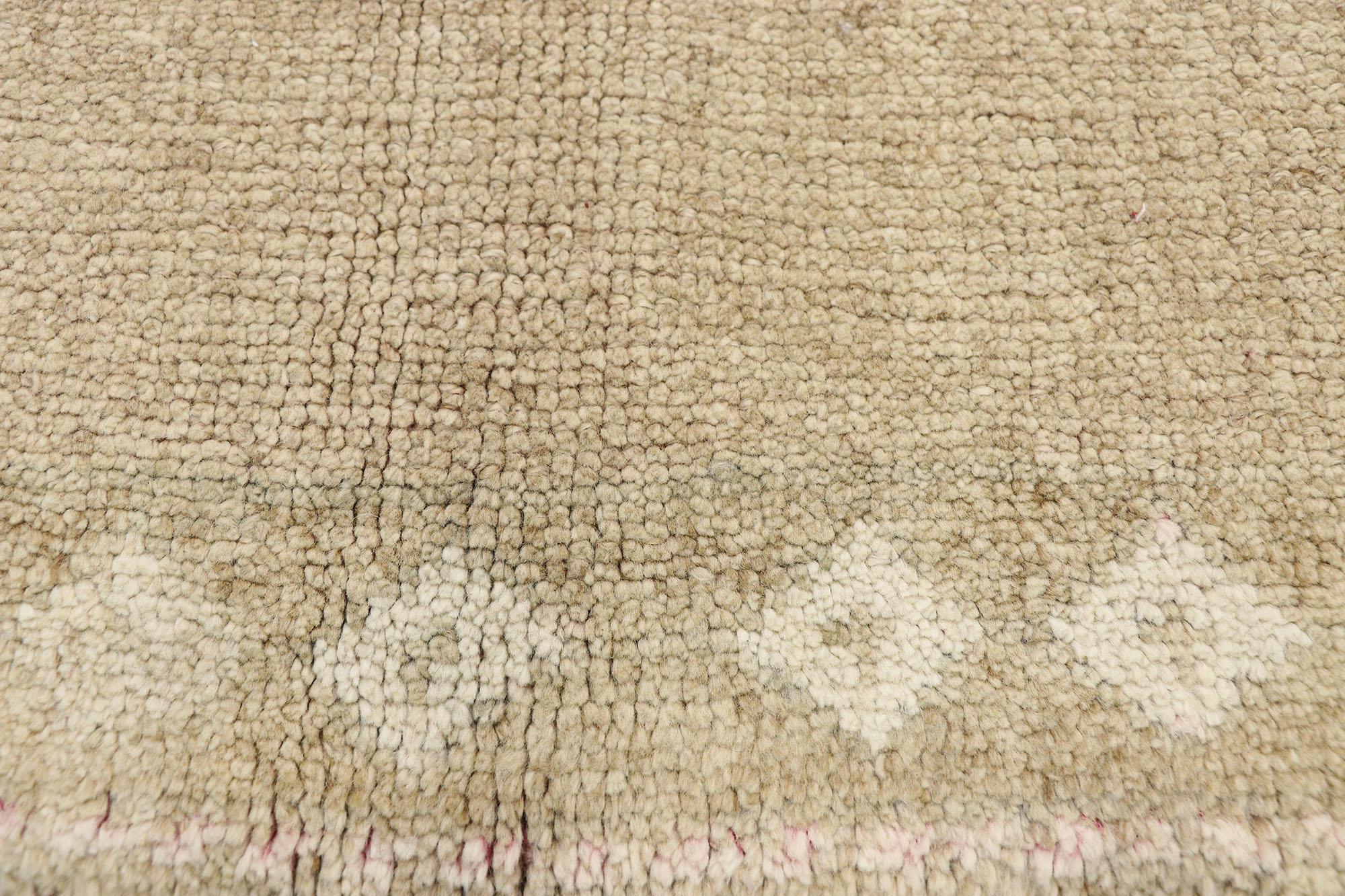 Hand-Knotted Vintage Turkish Kars Rug with Modern Farmhouse and Romantic Prairie Style