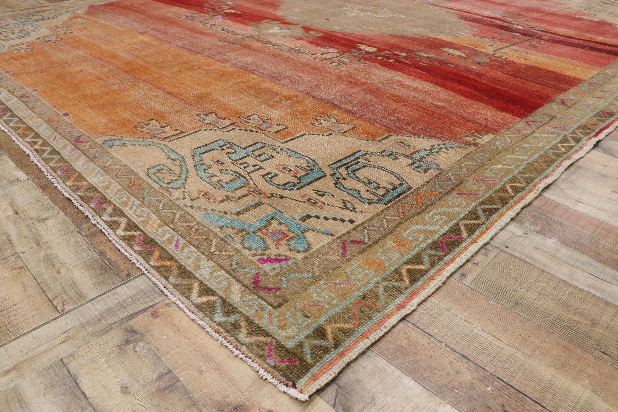 Wool Vintage Turkish Kars Rug