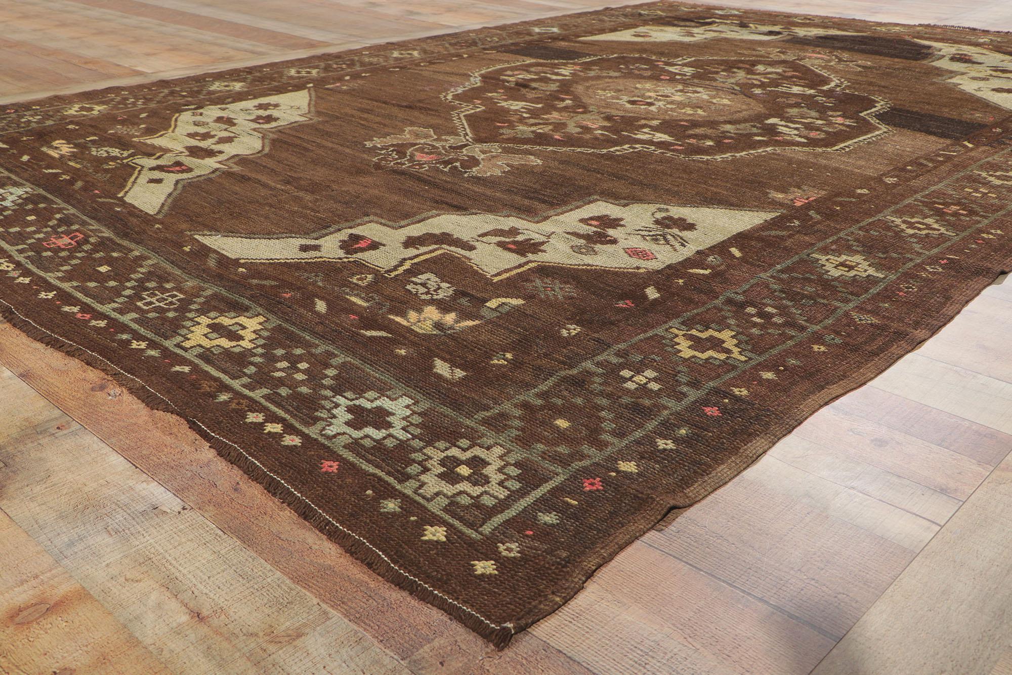 Vintage Turkish Kars Rugs with Mid-Century Modern Style For Sale 3