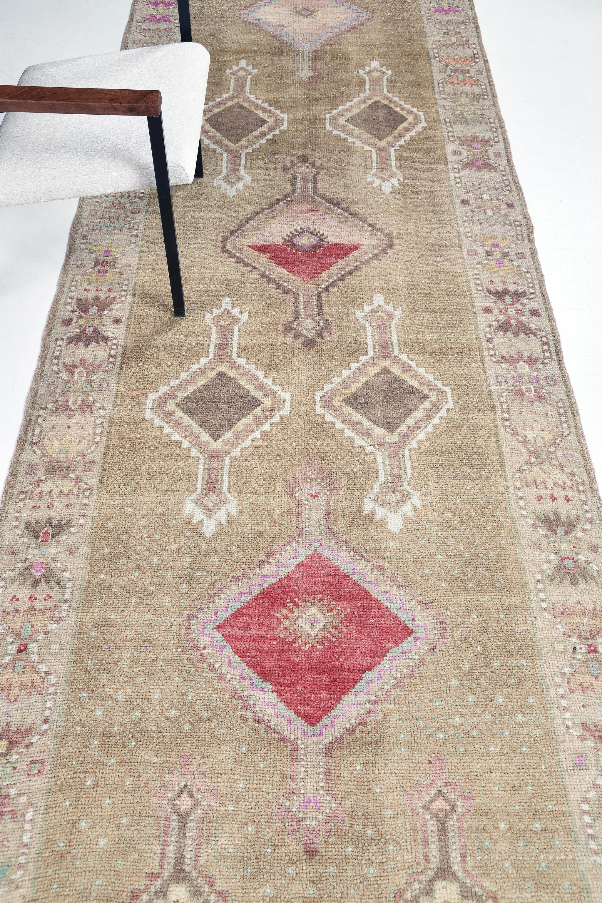 Hand-Knotted Vintage Turkish Kars Runner For Sale