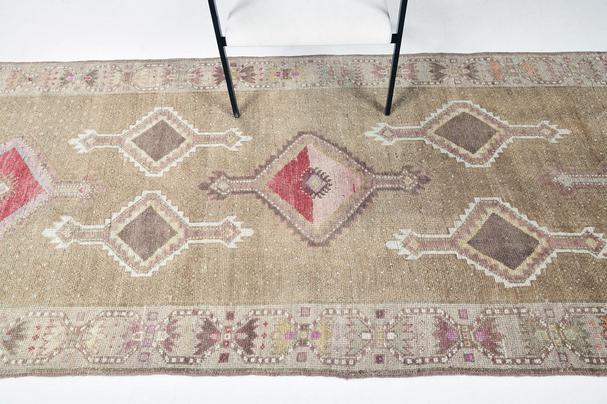 Vintage Turkish Kars Runner In Good Condition For Sale In WEST HOLLYWOOD, CA