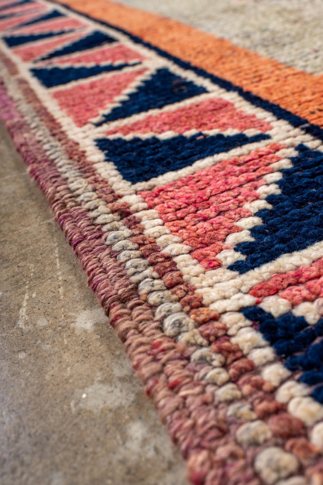 Vintage Turkish Kars Runner in Modern Geometric Style For Sale 1