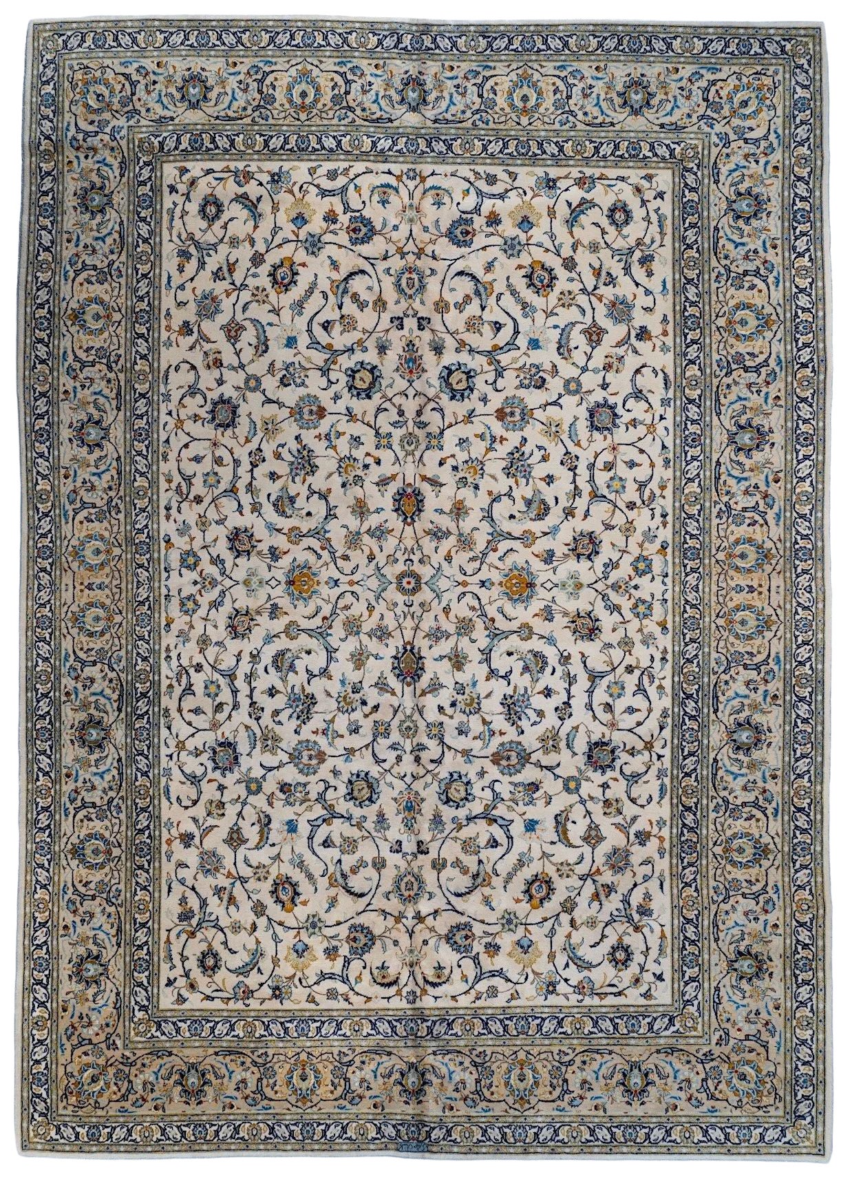 Vintage Turkish Kashan Hand-Knotted Wool Rug, 9'4" x 13'