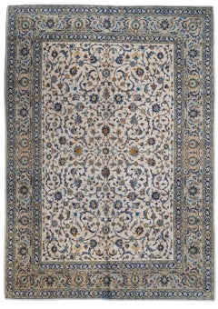 Vintage Turkish Kashan Hand-Knotted Wool Rug, 9'4" x 13'
