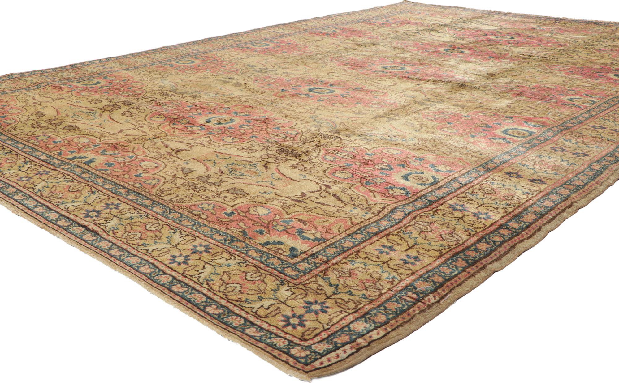 72724 Vintage Turkish Kayseri Rug, 06'08 x 09'08.

Artfully composed and harmoniously balanced, this hand-knotted wool vintage Turkish Kayseri rug captivates with its nostalgic beauty, revealing a timeless allure within its antique-washed