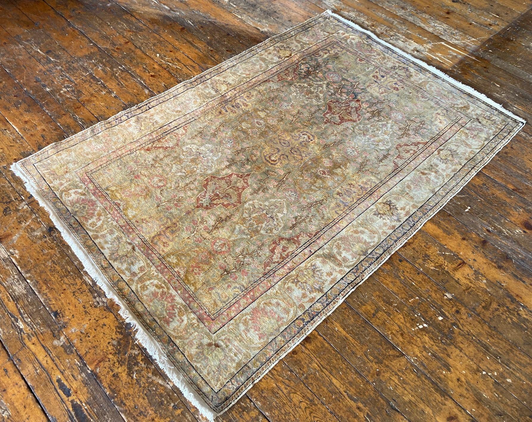 Tappeto vintage in seta Kayseri 1,65 m x 1,16 m In condizioni buone in vendita a St. Albans, GB