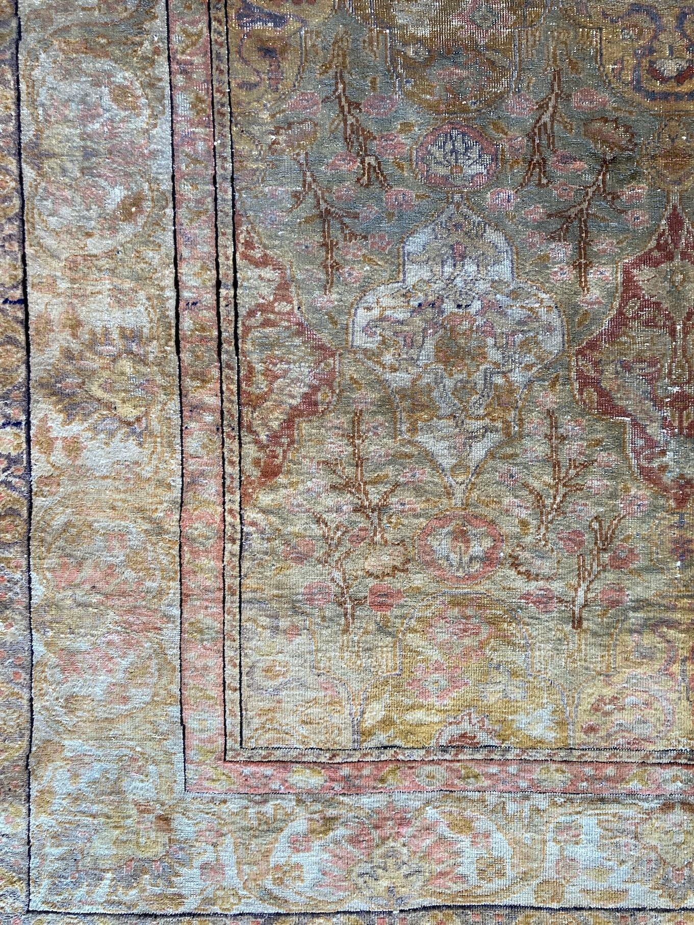 Seta Tappeto vintage in seta Kayseri 1,65 m x 1,16 m in vendita