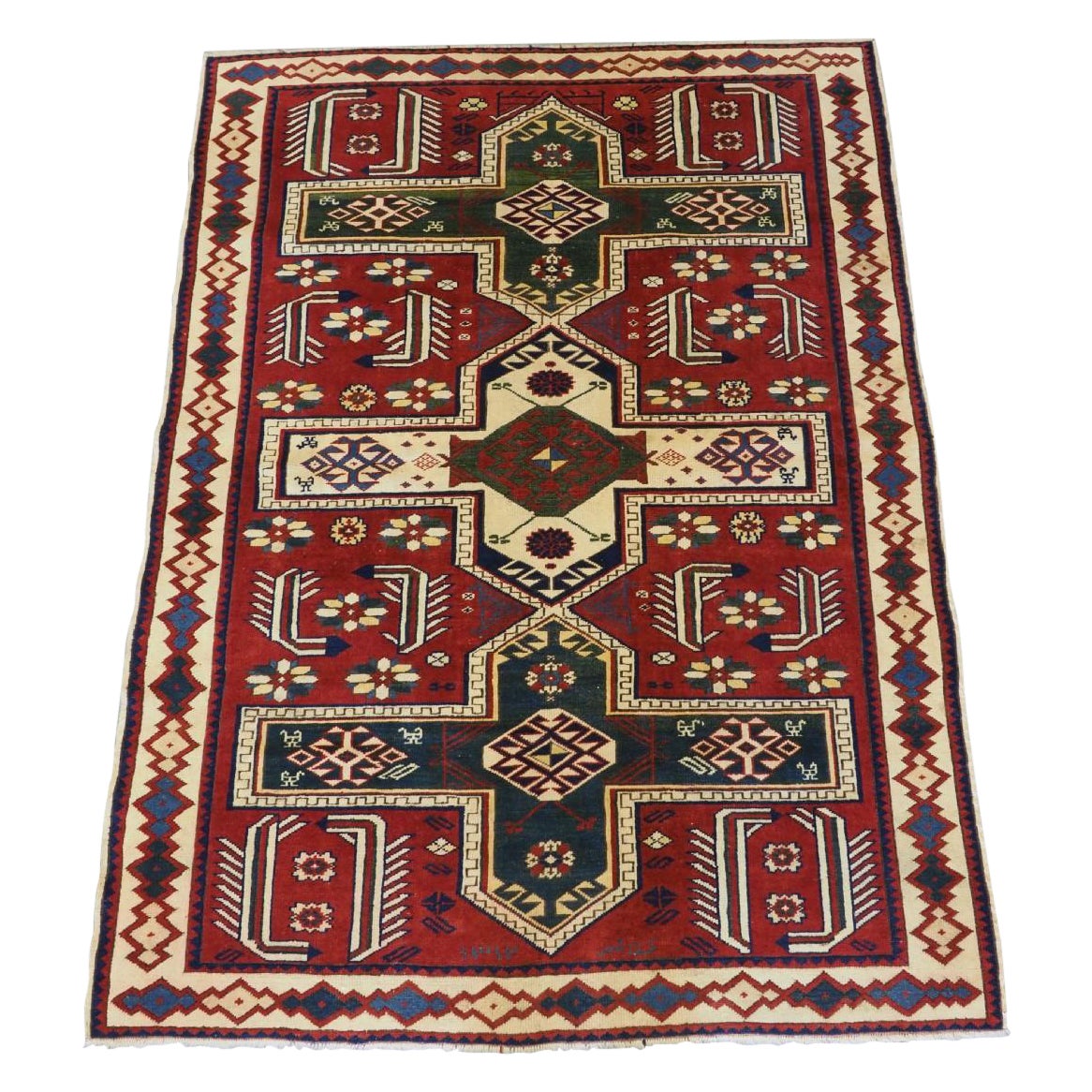 Vintage Turkish Kazak Of Traditional Caucasian Design, About 60 Years Old