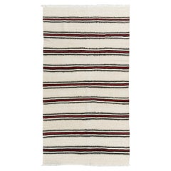 Vintage Turkish Kilim Area Rug, 4'8x8'4 Hand-Woven Wool, Geometric, 1940
