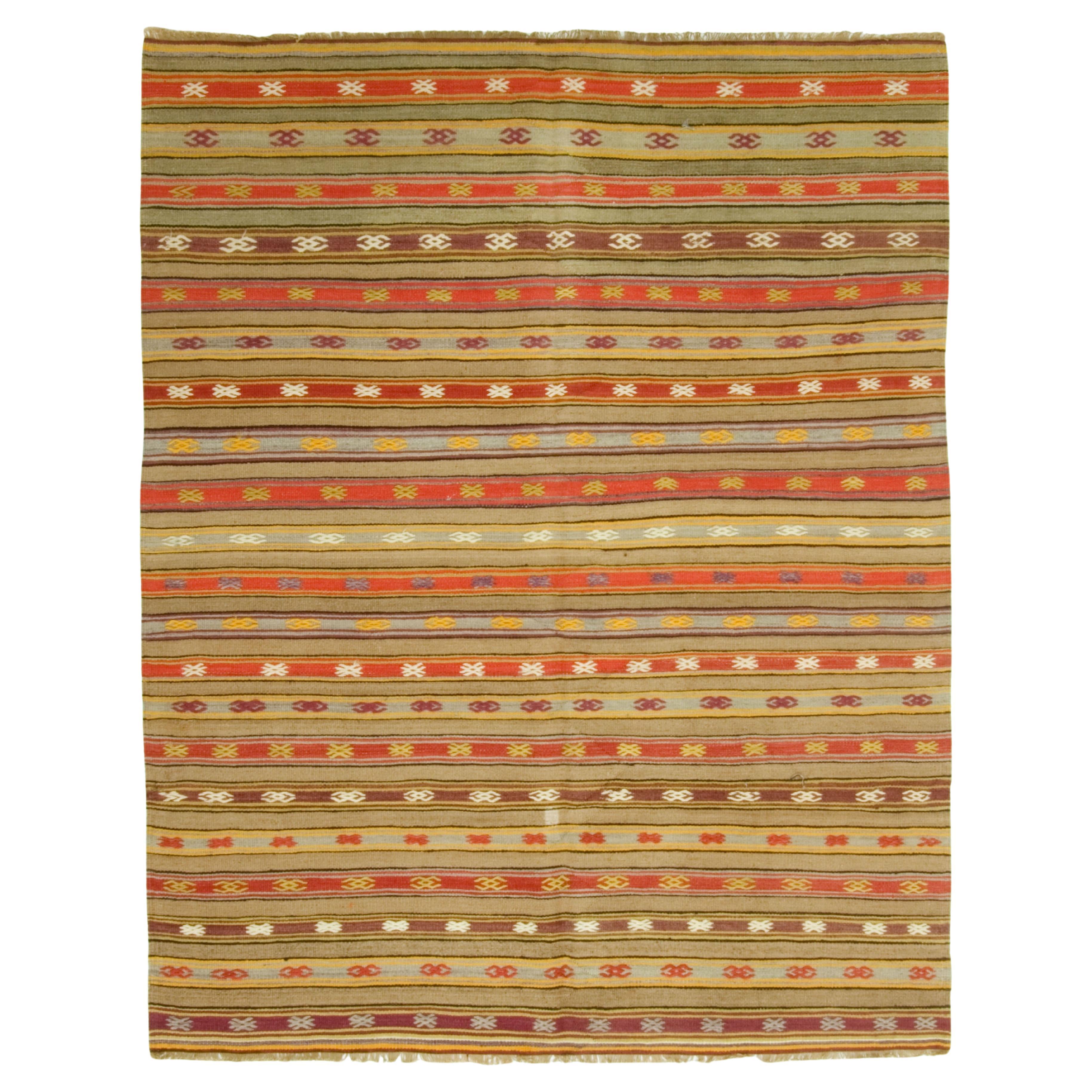 Vintage Turkish Kilim Area Rug 5'7x6'11 For Sale at 1stDibs