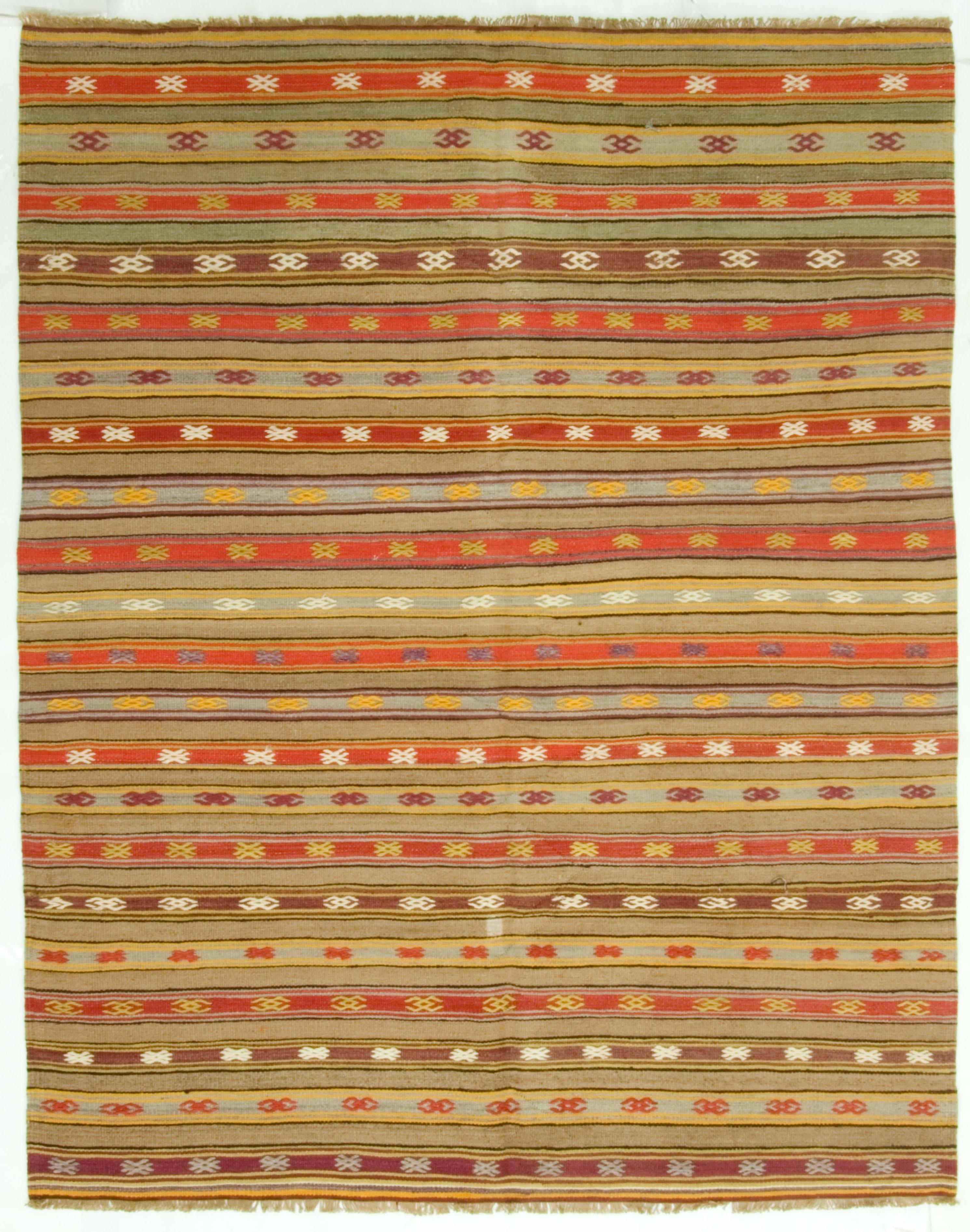 Tapis Kilim turc vintage 5'7x6'11