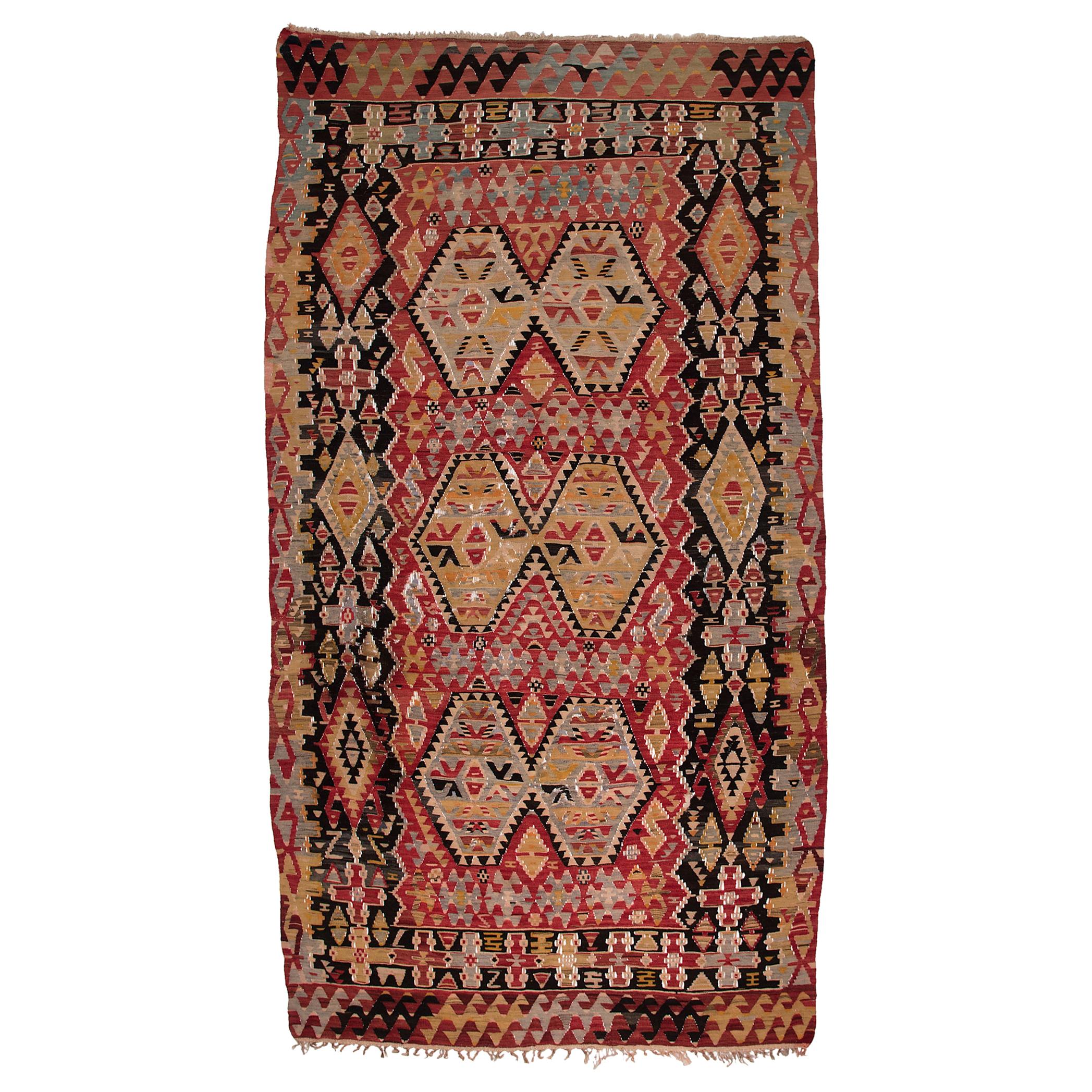 Vintage Turkish Kilim Carpet