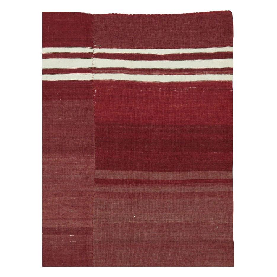 Bohemian Vintage Turkish Kilim Flat-Weave Rug