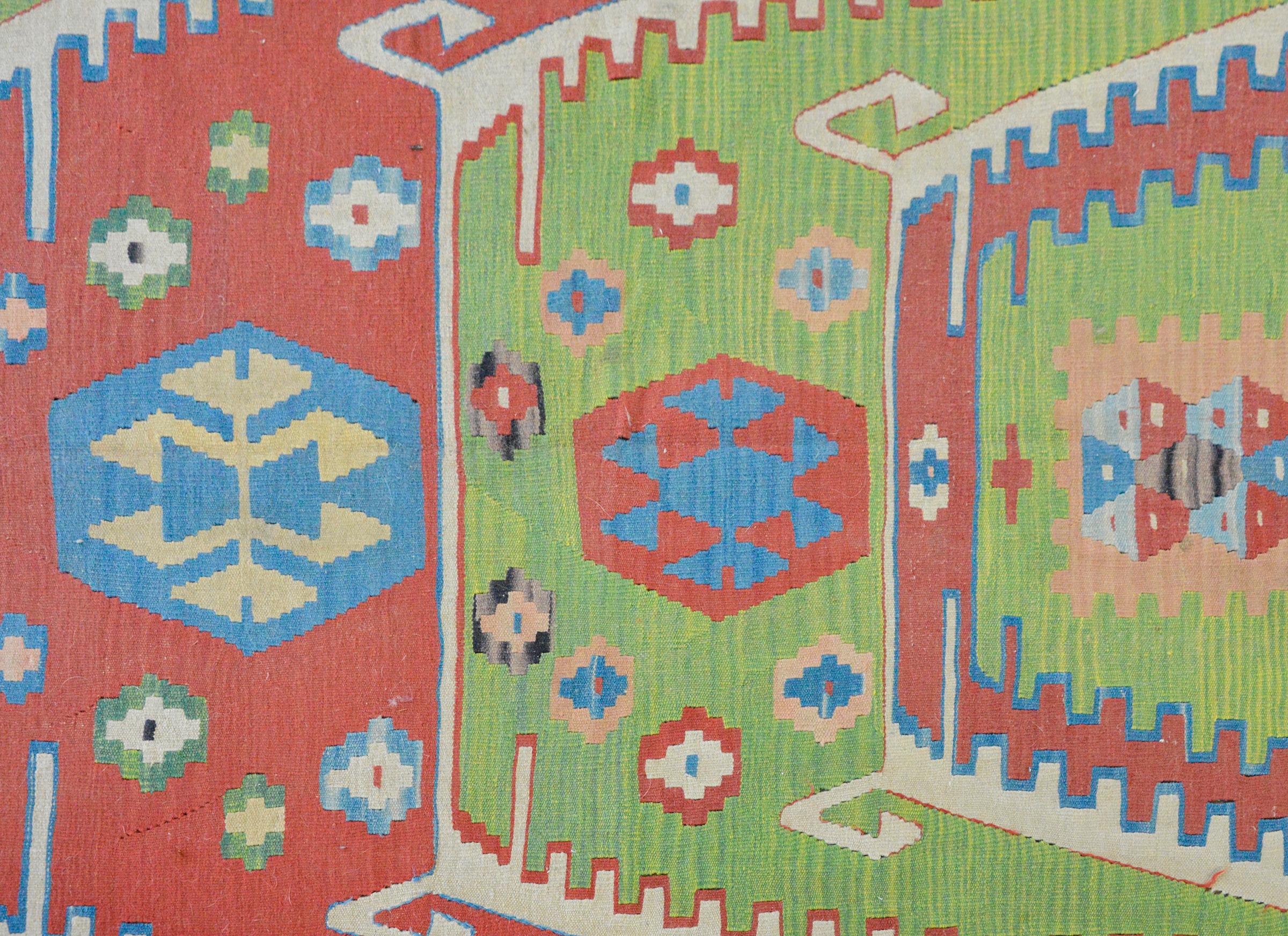 Hand-Woven Vintage Turkish Kilim For Sale