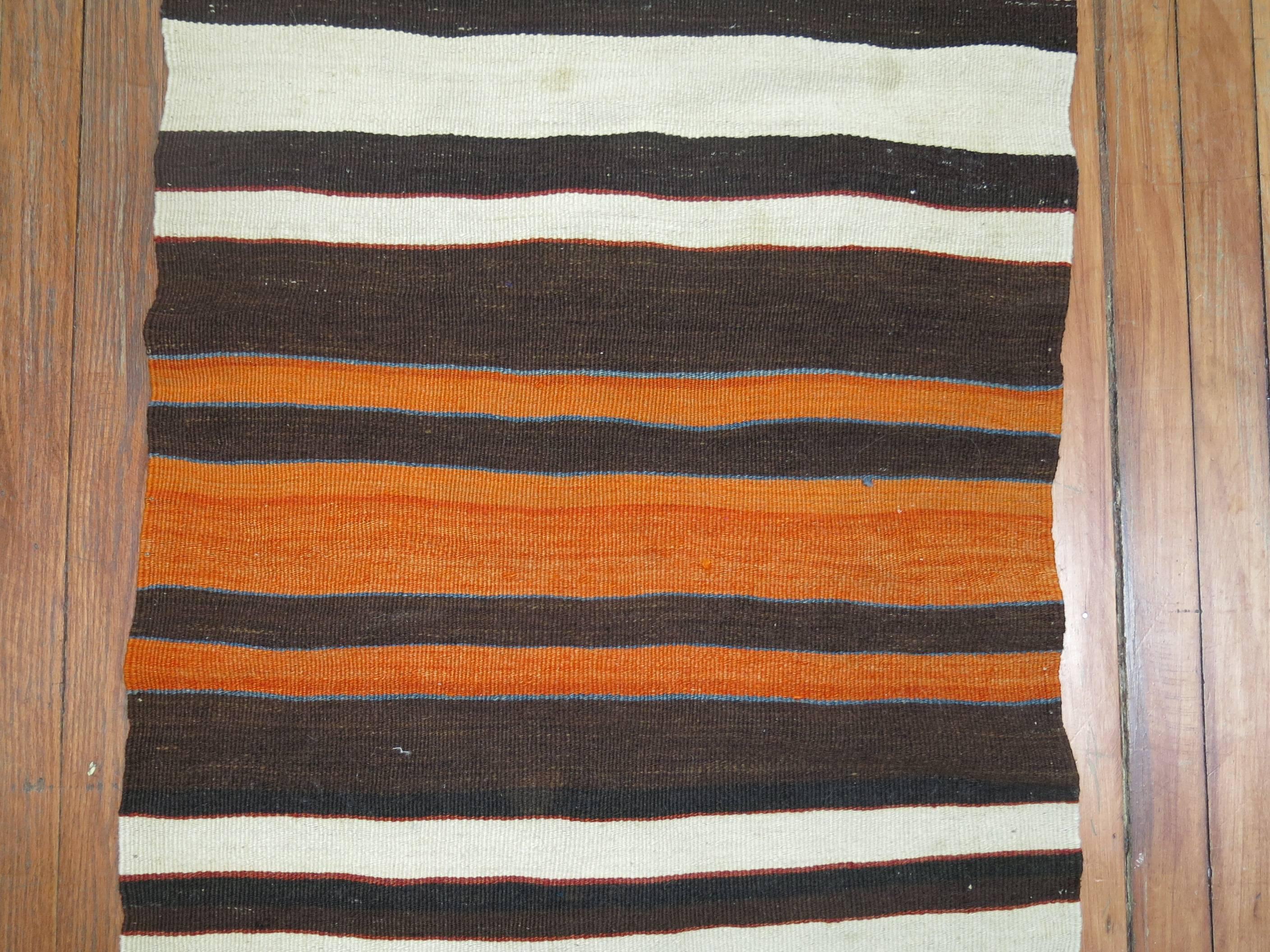 Mid-Century Modern Vintage Turkish Kilim